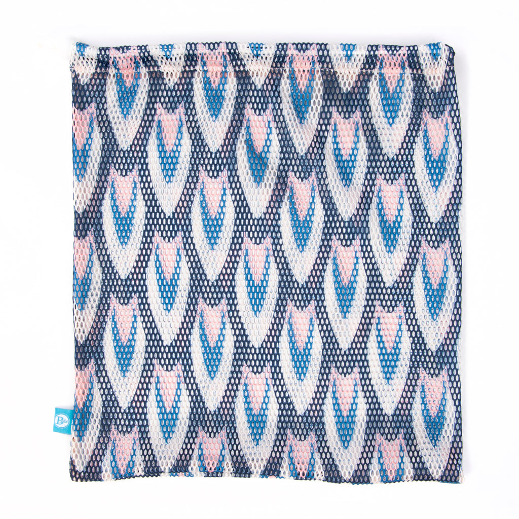 Printed Mesh Bag - Navy / Light Pink