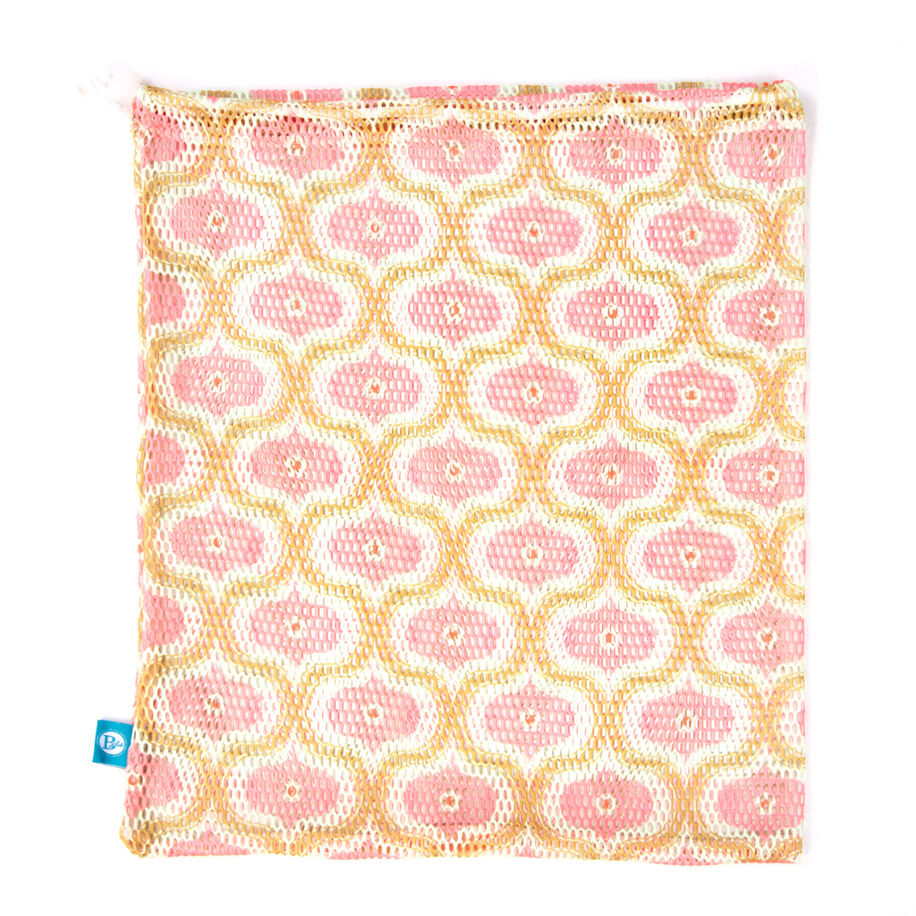 Printed Mesh Bag - Pink / Yellow