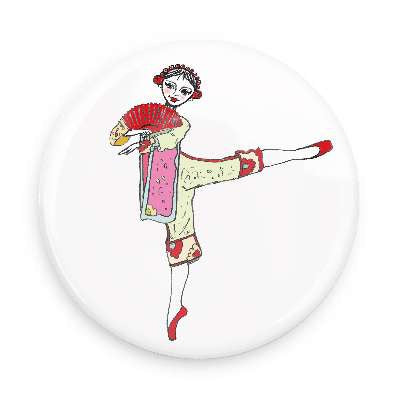 Button - Chinese Dancer / Tea