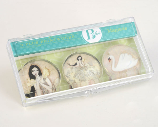 Glass Magnet Set - Swan Dance