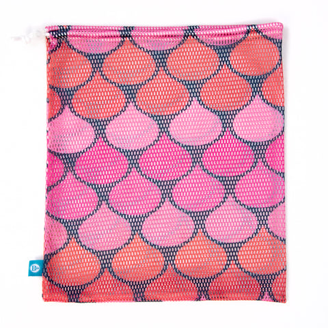 Printed Mesh Bag - Pink / Black