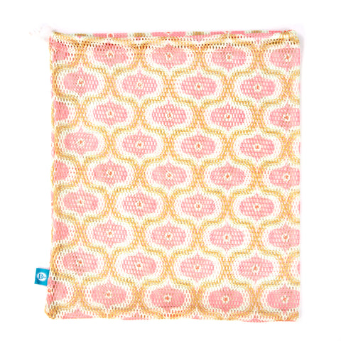 Printed Mesh Bag - Pink / Yellow