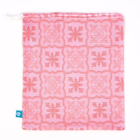 Printed Mesh Bag - Light Pink / Coral